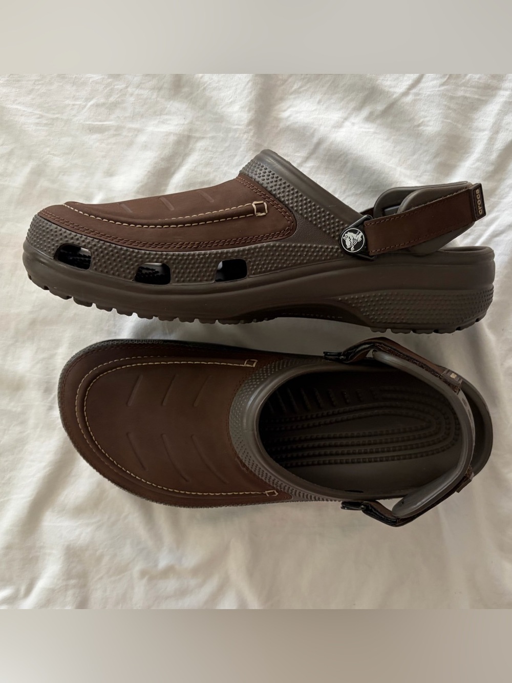 CROCS Men's Sz 11 Classic Yukon Vista II LiteRide Clogs Adj Heel Straps NWOT!